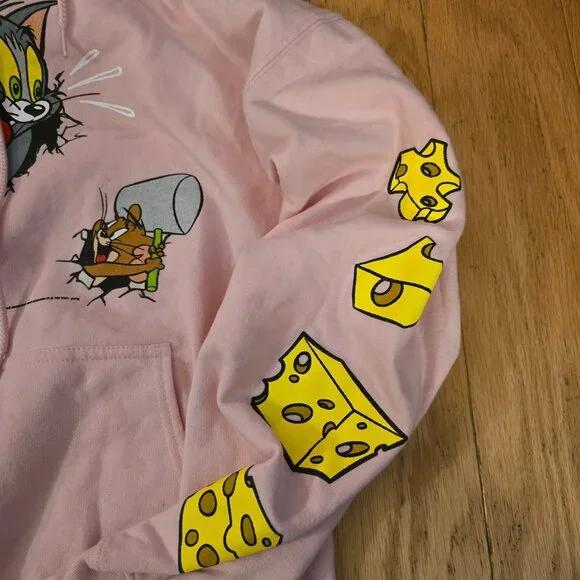 Tom and Jerry Women’s Small Sweatshirt Pink  Hoodie Fun!! - Picture 4 of 6